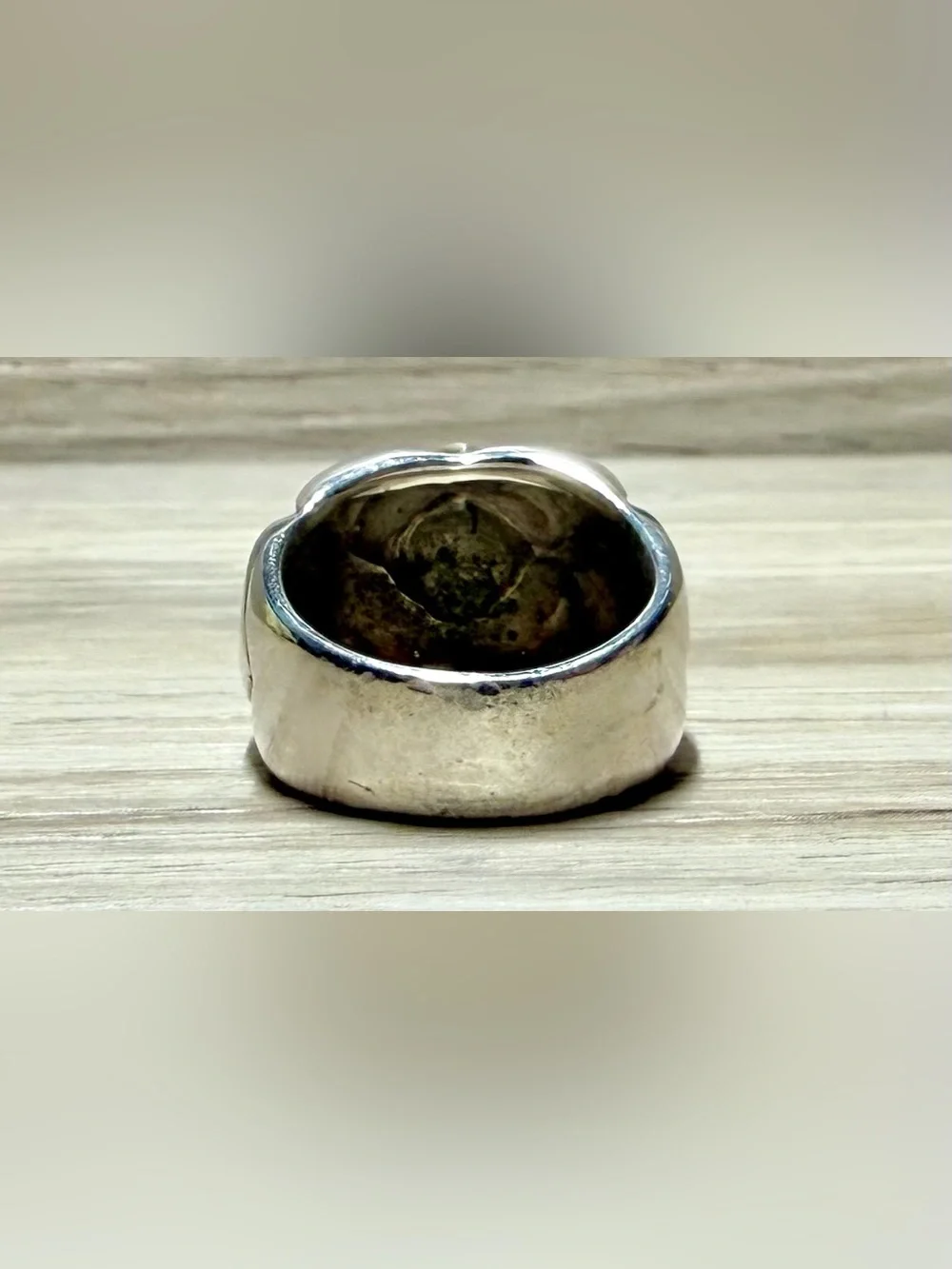 Heavy ZINA Sterling Silver & 14K Gold Sculptural Modernist Dome Ring, Size 5.5